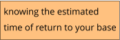 knowing the estimated  time of return to your base