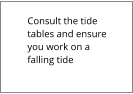 Consult the tide tables and ensure you work on a falling tide