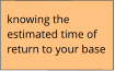 knowing the estimated time of return to your base