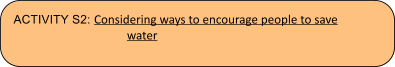 ACTIVITY S2: Considering ways to encourage people to save  water