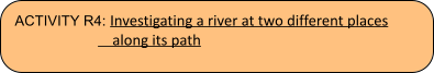 ACTIVITY R4: Investigating a river at two different places      along its path