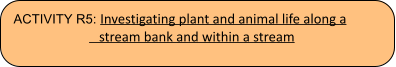 ACTIVITY R5: Investigating plant and animal life along a    stream bank and within a stream