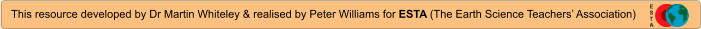This resource developed by Dr Martin Whiteley & realised by Peter Williams for ESTA (The Earth Science Teachers’ Association)